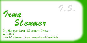 irma slemmer business card
